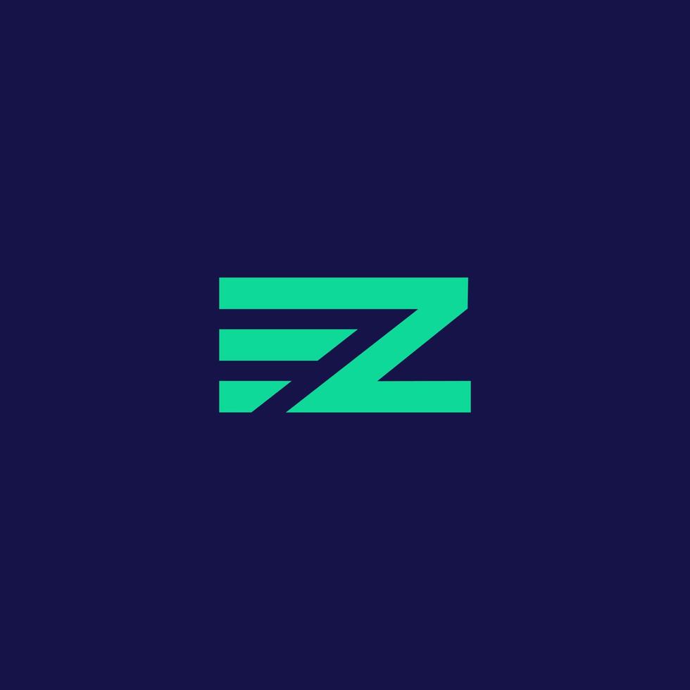 Diseño de logotipo ez ez letter en colores verdes. Ilustración de logotipo de icono de vector de letras modernas creativas.