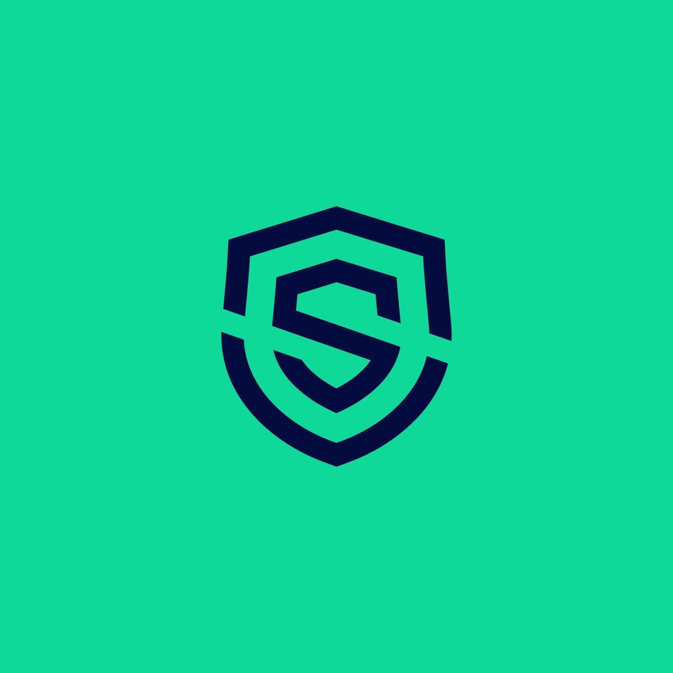 abstract s shield logo . letter s in the shield with clean outline or monoline  style . vector illustration eps10