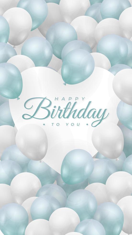 birthday celebration background . happy birthday background design . modern birthday card using green tosca color vector