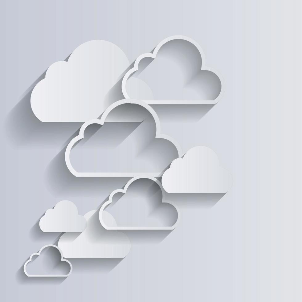 Cloud Computing Concept on Different Electronic Devices. Vector