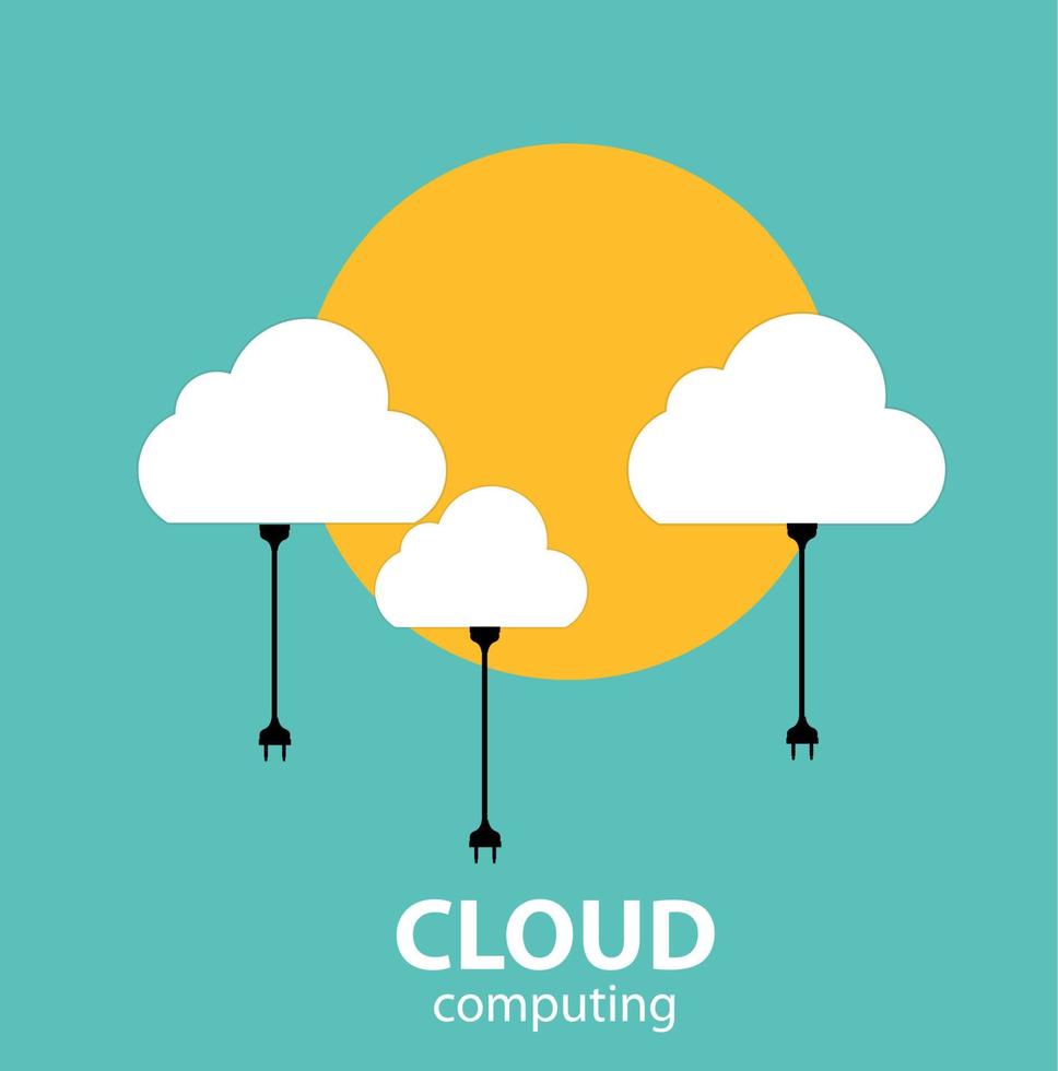 Cloud Computing Concept on Different Electronic Devices. Vector