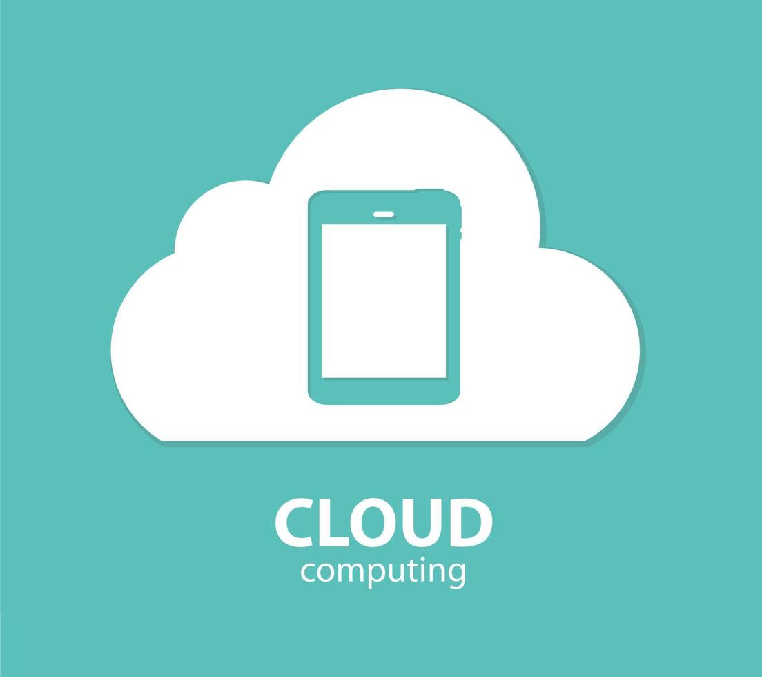 Cloud Computing Concept on Different Electronic Devices. Vector