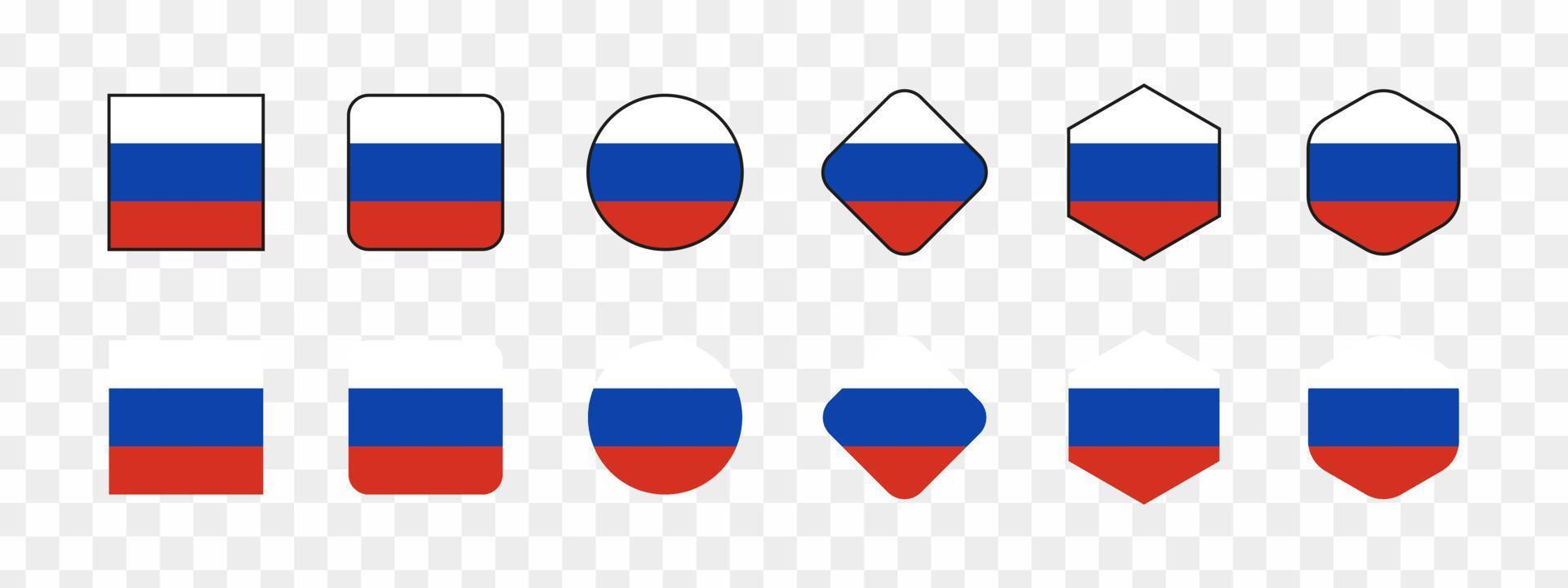 conjunto de vector bandera de rusia, ilustración de la bandera rusa, imagen de la bandera de rusia, imagen de la bandera rusa, ilustración vectorial