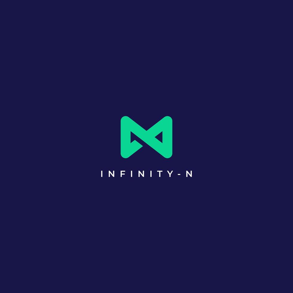 infinity N logo . simple and modern style vector