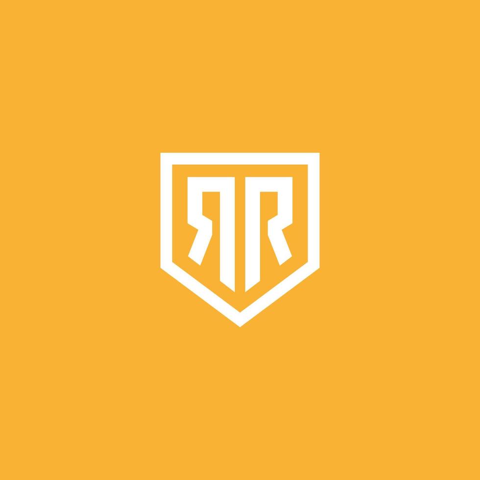 RR shield logo . double R in the shield with clean and modern design vector