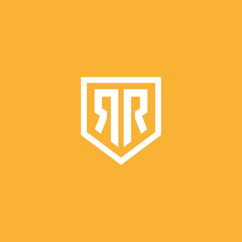 RR shield logo . double R in the shield with clean and modern design vector