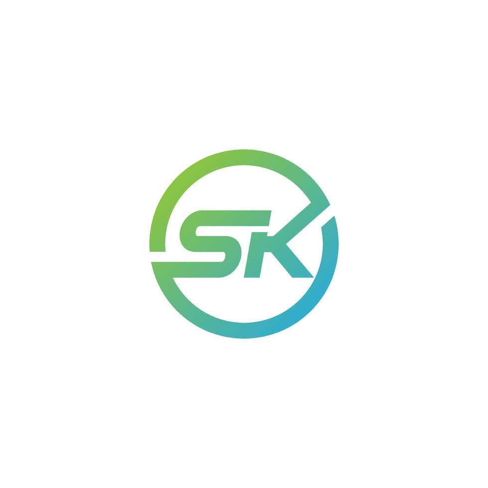 sk logo. modern sk initial logo vector