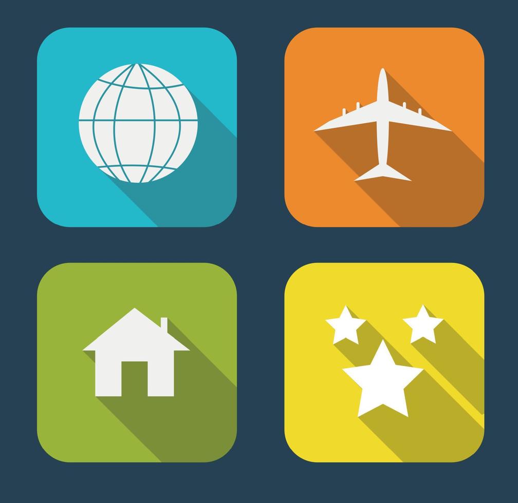 conjunto de iconos planos modernos para aplicaciones web y móviles vector