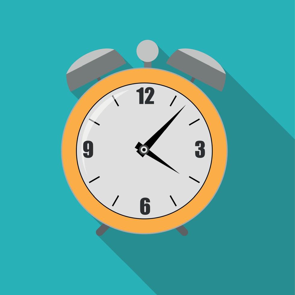 Flat Alarm Clock Icon Vector Illustration