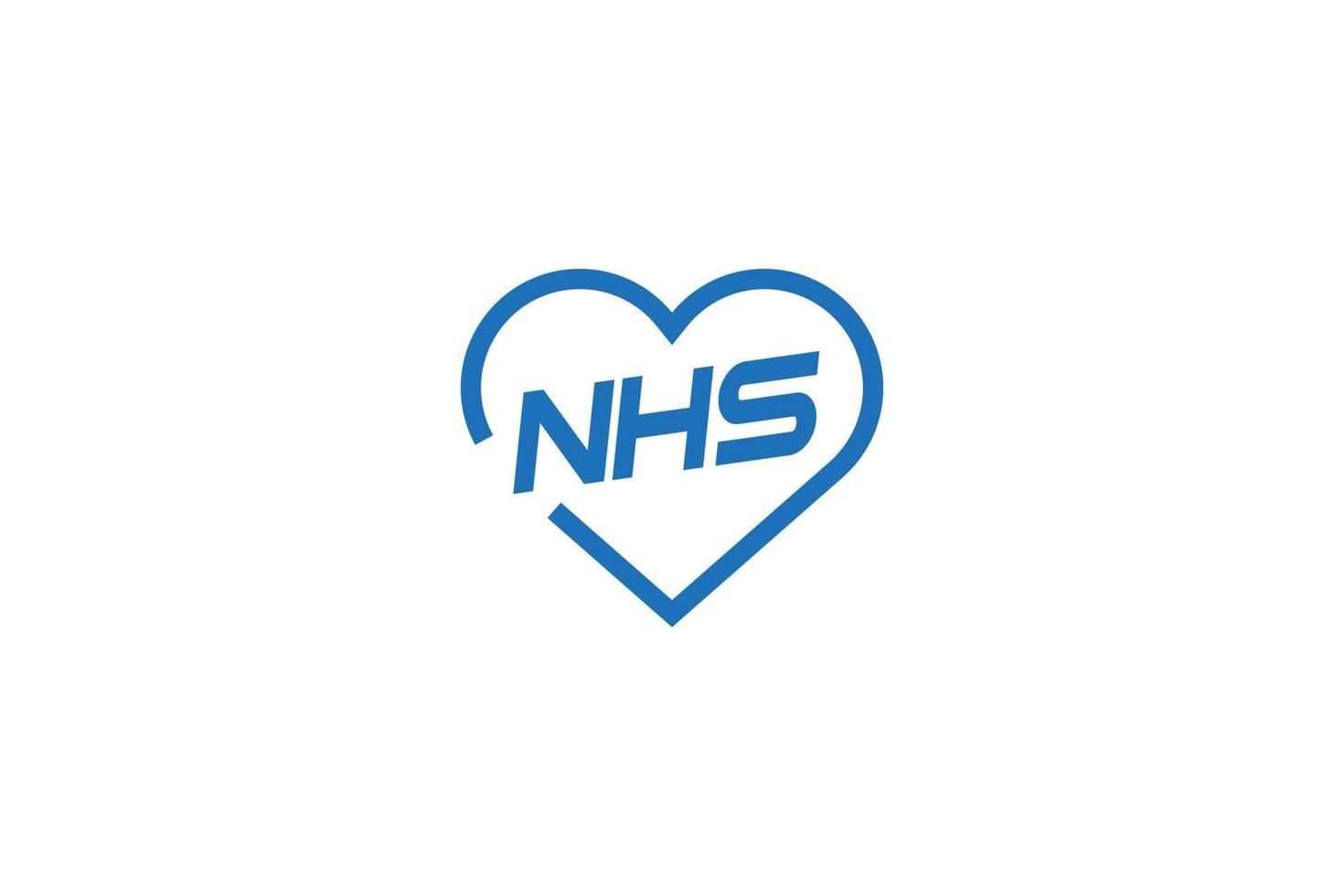 NHS logo design . letter NHS in the hearth shape logo design . vector illustration