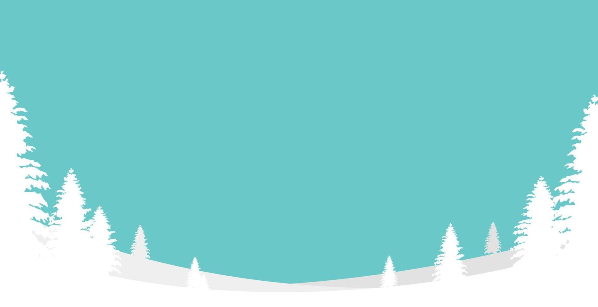 Winter Landscape Background. Flat Vector Illustration . flat and simple background style