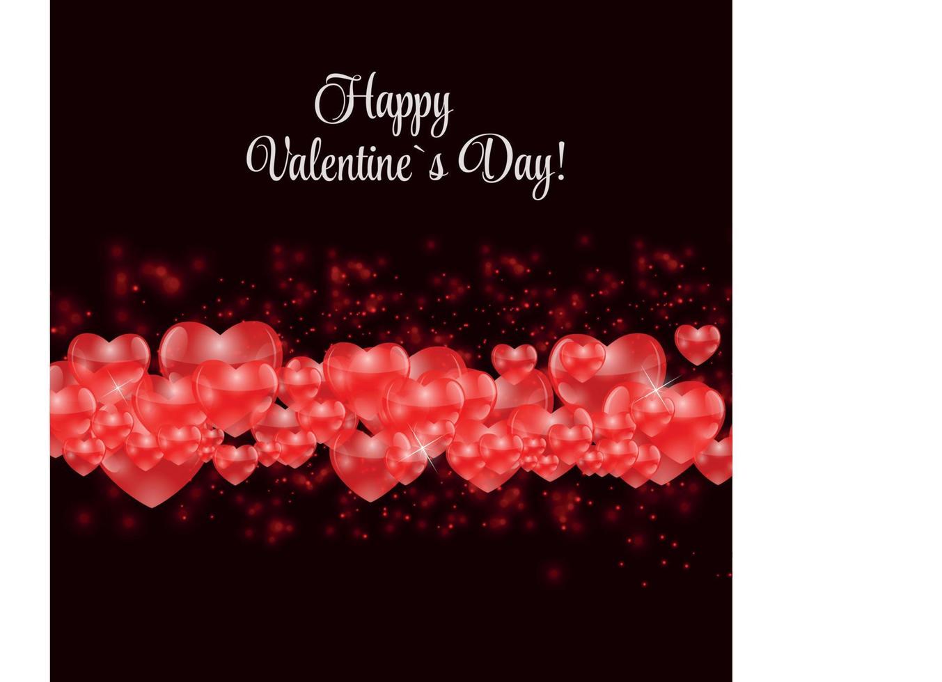 Happy Valentines Day Card with Heart. Vector Illustration