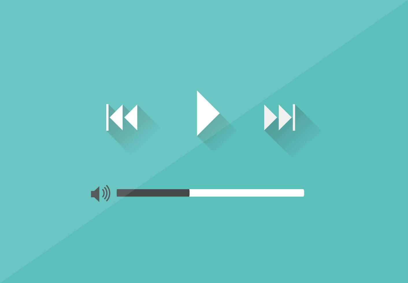 Flat Player Application in Stylish Colors Vector Illustration