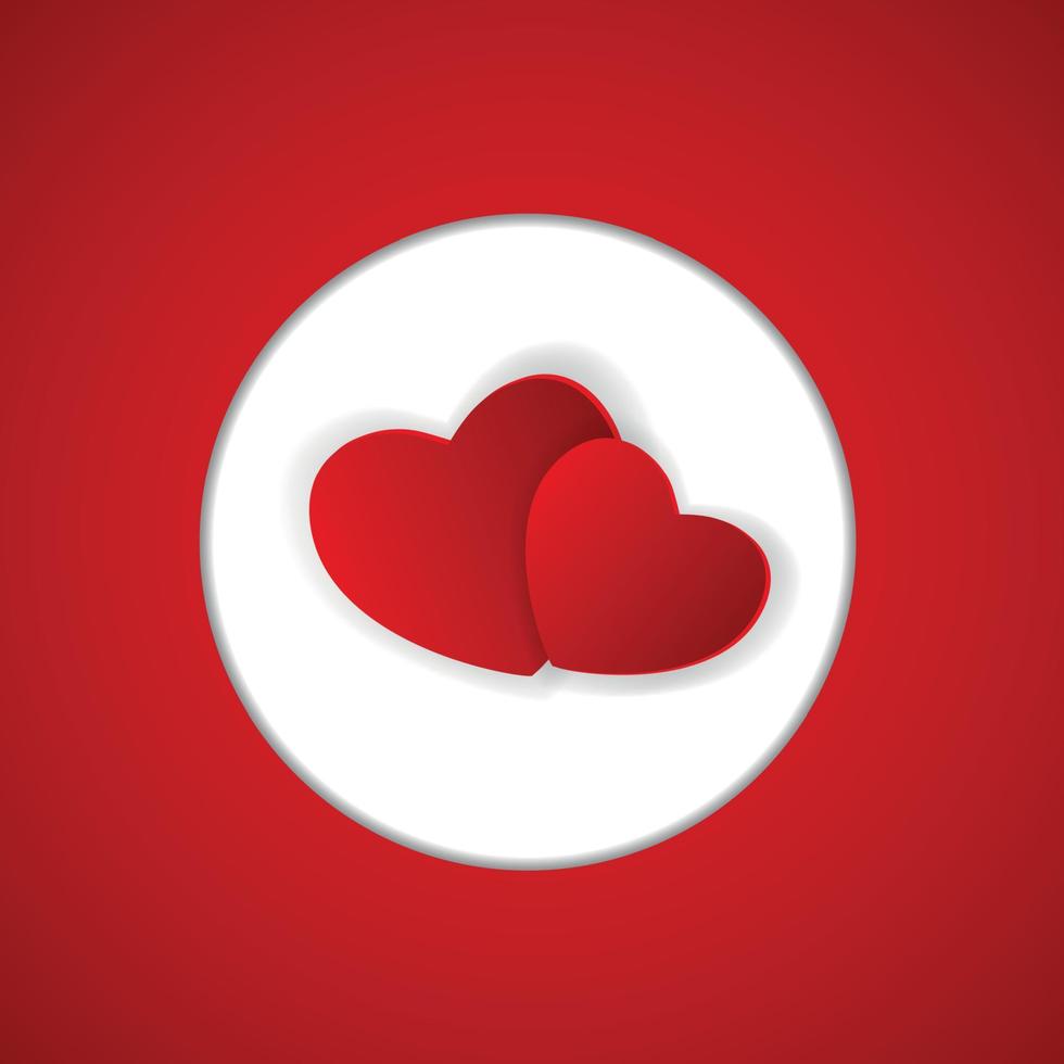 Happy Valentines Day Card with Heart. Vector Illustration