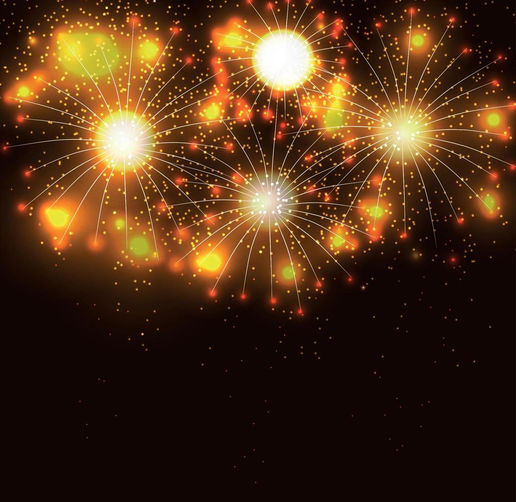 Glossy Fireworks Background Vector Illustration