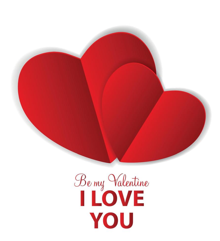 Happy Valentines Day Card with Heart. Vector Illustration