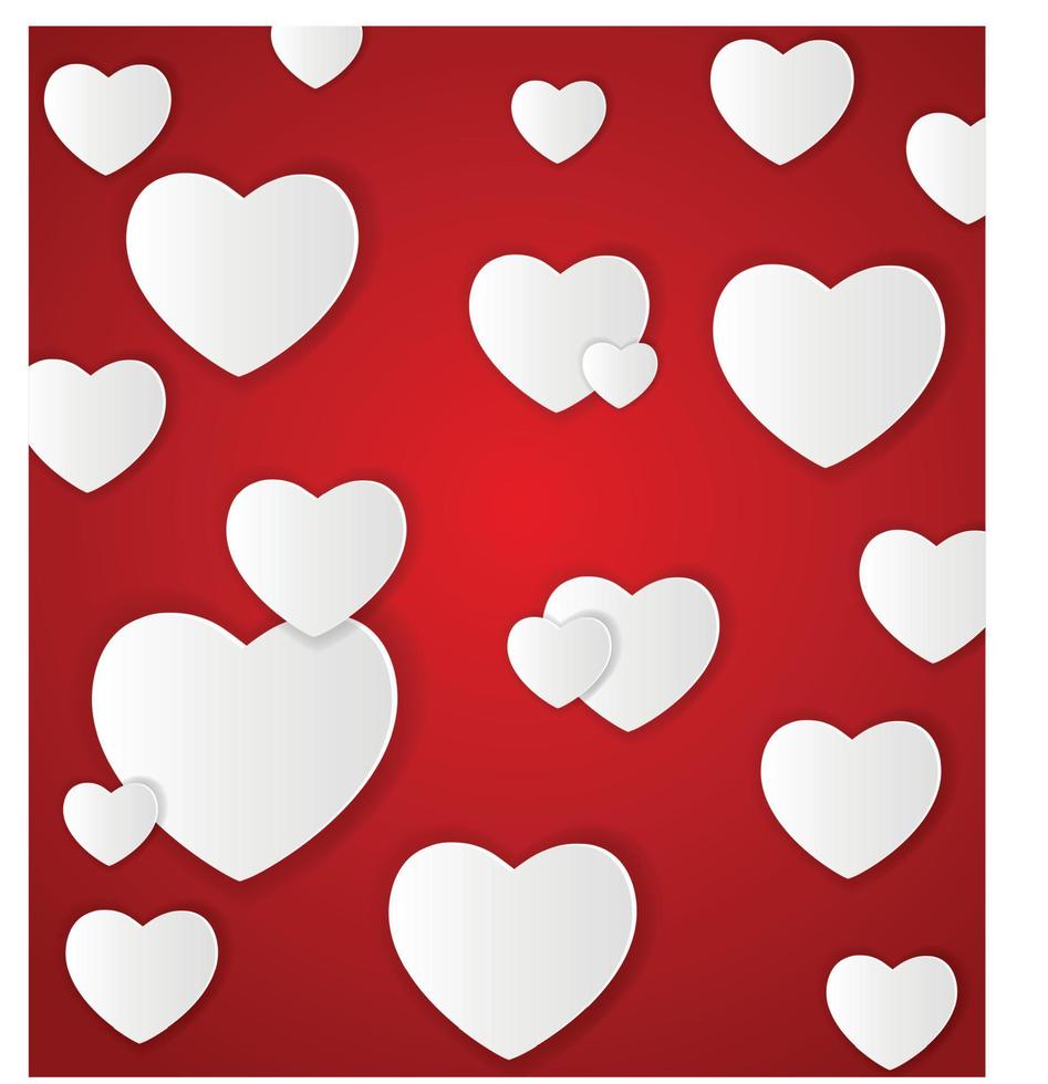 Happy Valentines Day Card with Heart. Vector Illustration