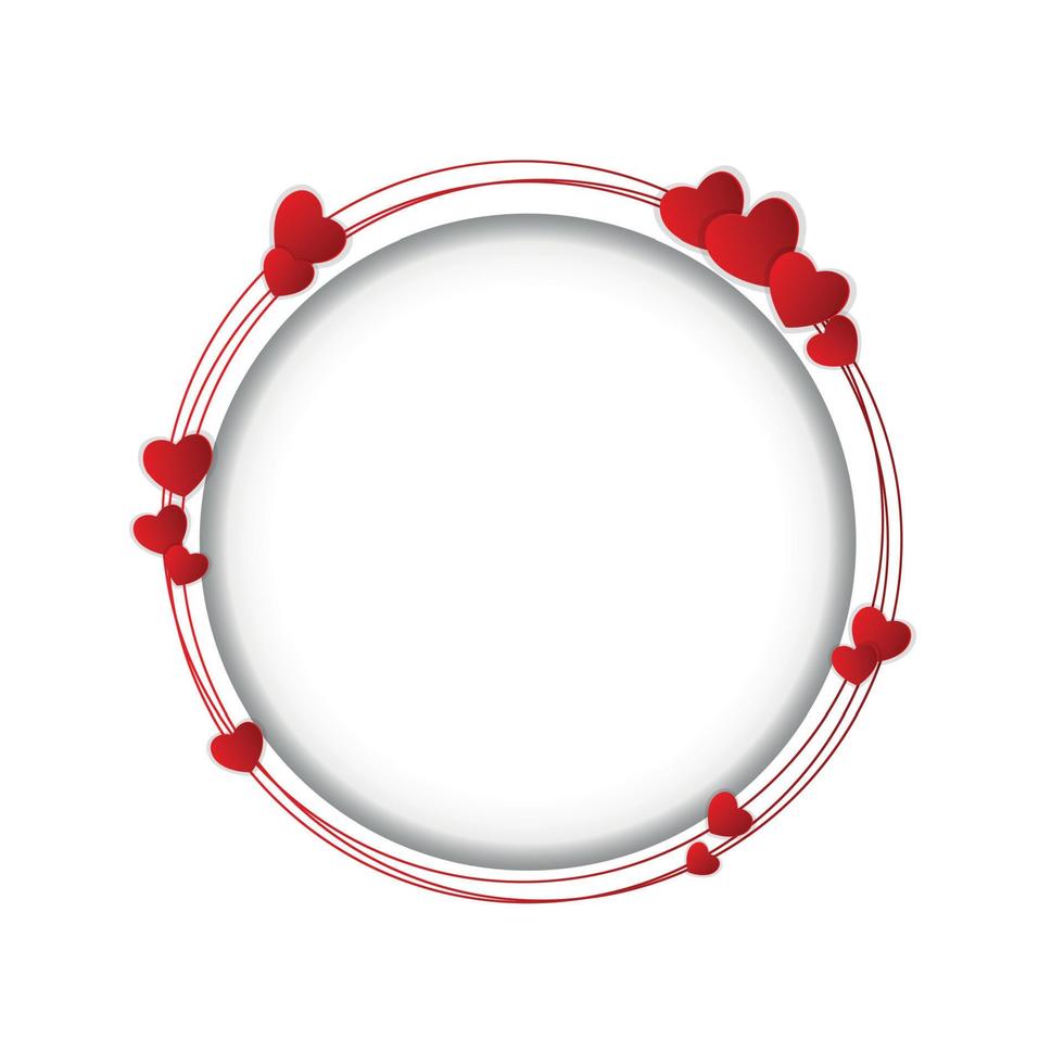 Happy Valentines Day Card with Heart. Vector Illustration