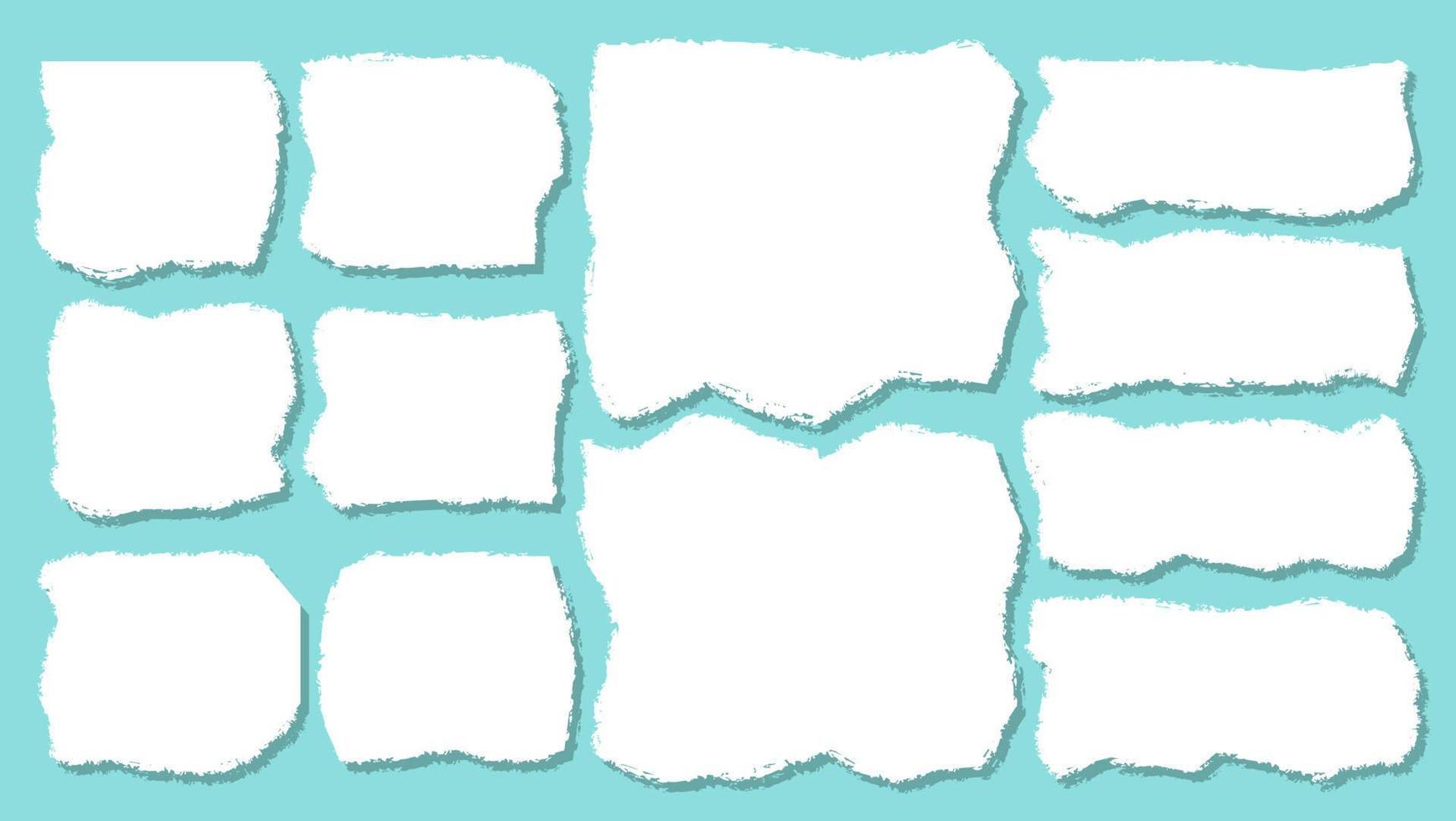 colección de formas abstractas plantilla de diseño de hoja rasgada de papel blanco en blanco vector