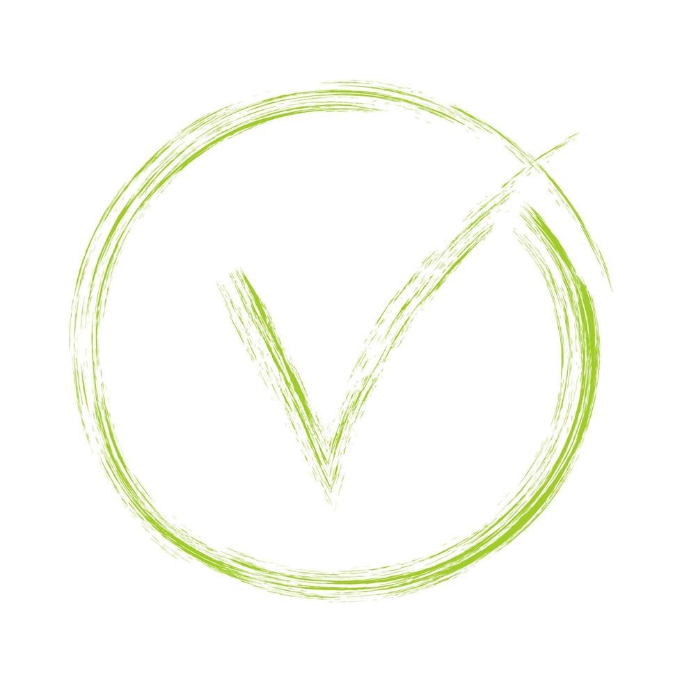 Simple Checkmark Icon for Voting with Chalk Texture. vector