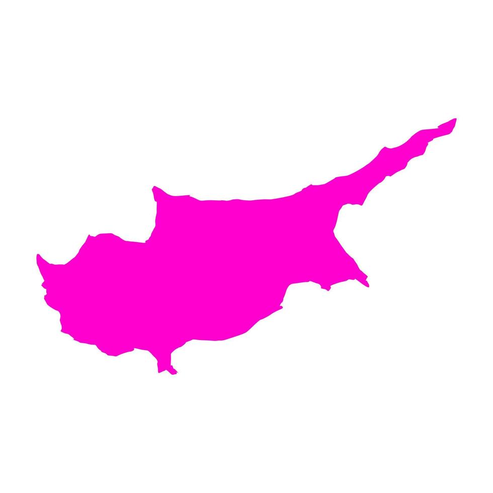 Mapa de Chipre sobre fondo blanco. vector