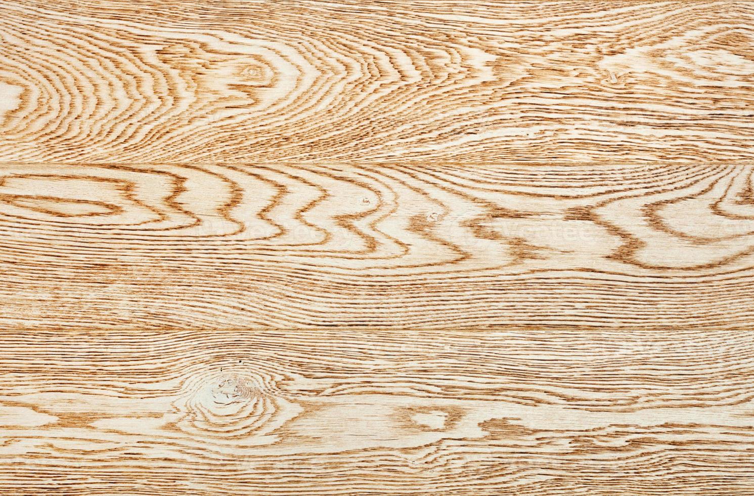 Beige wood surface texture with horizontal grains, close-up. photo