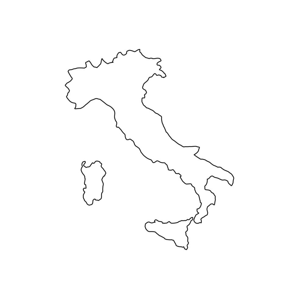 mapa de italia sobre fondo blanco vector