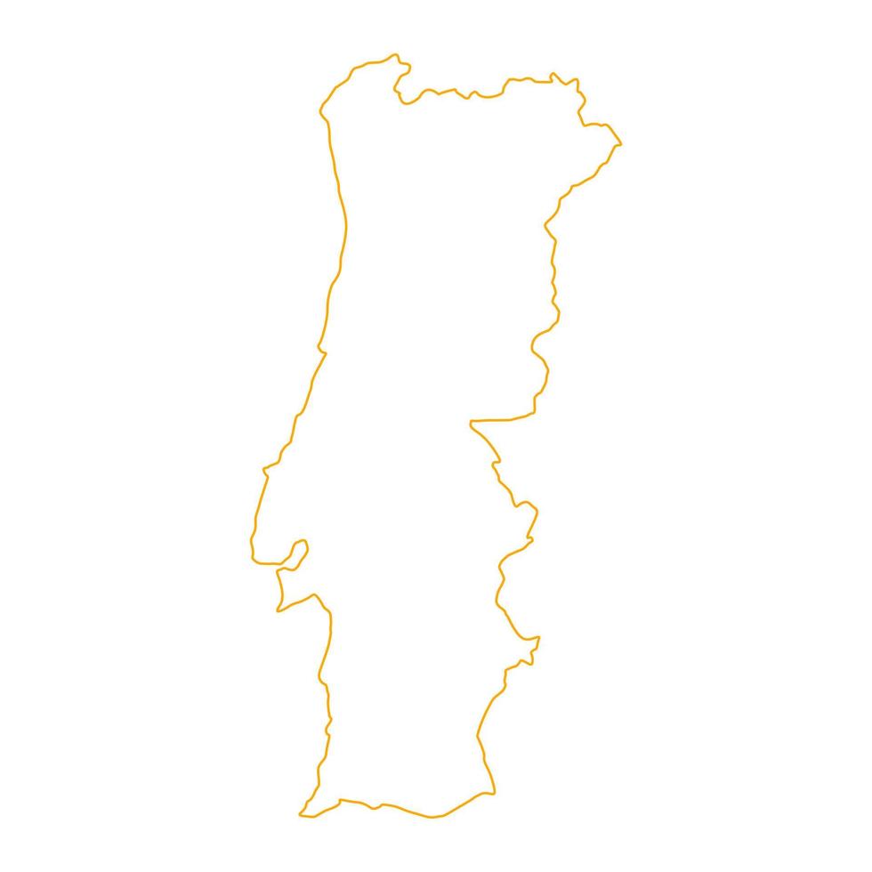 mapa de portugal sobre fondo blanco vector
