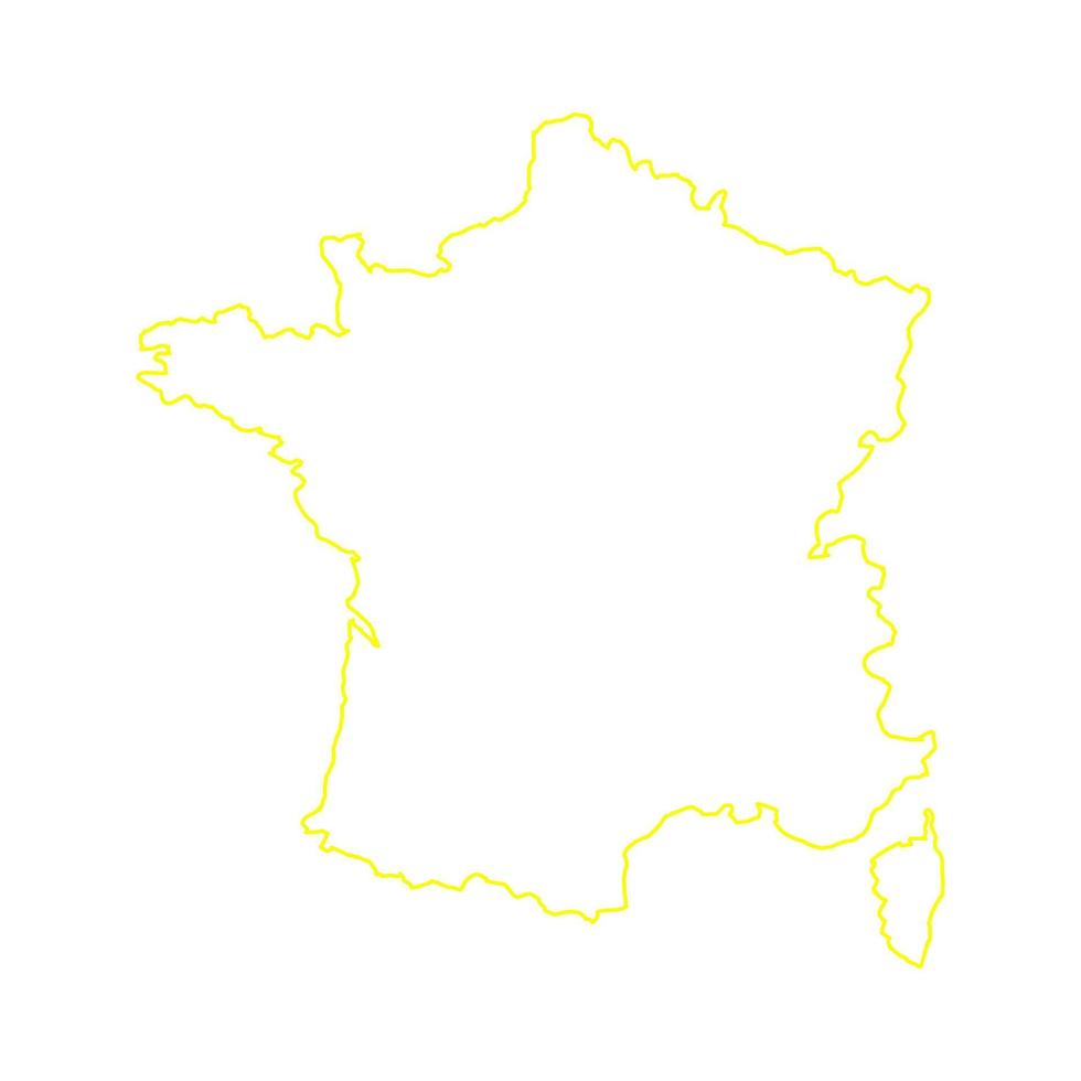 Francia mapa sobre fondo blanco. vector