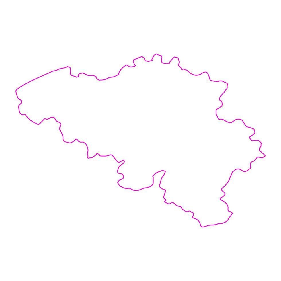 Mapa de Bélgica sobre fondo blanco. vector