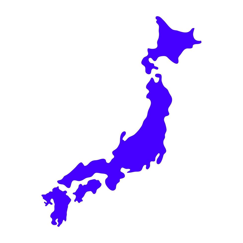 mapa de japón sobre fondo blanco vector