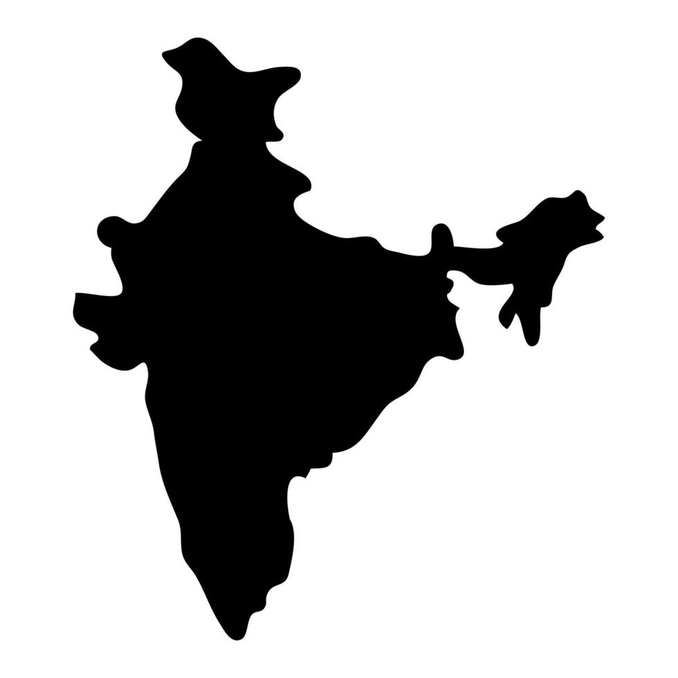 mapa de india sobre fondo blanco vector