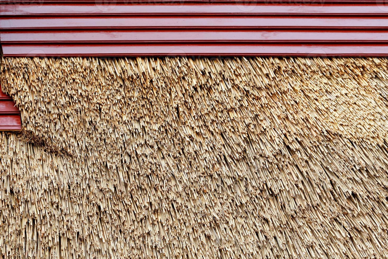 Fragment of the texture of the old thatched roof. photo