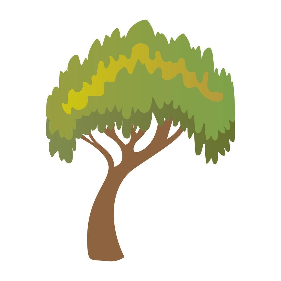 árbol de roble de la carta vector