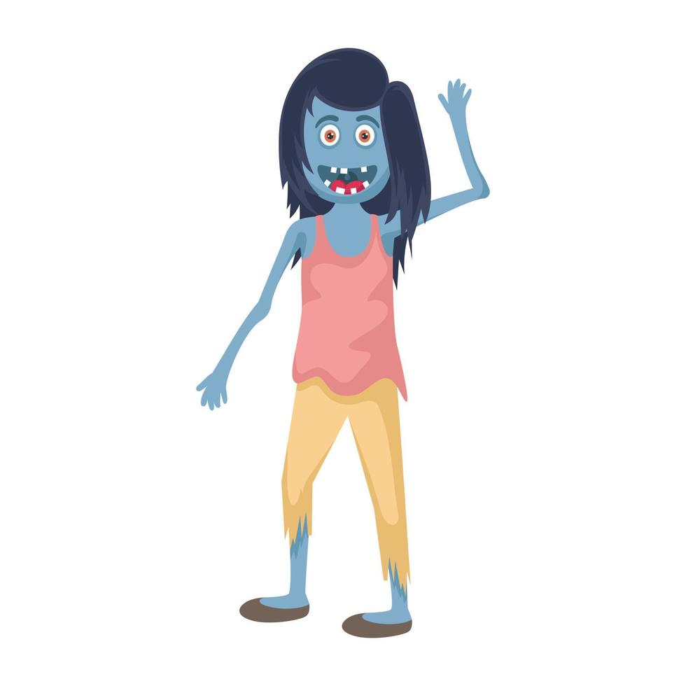 Trendy  Zombie Girl vector