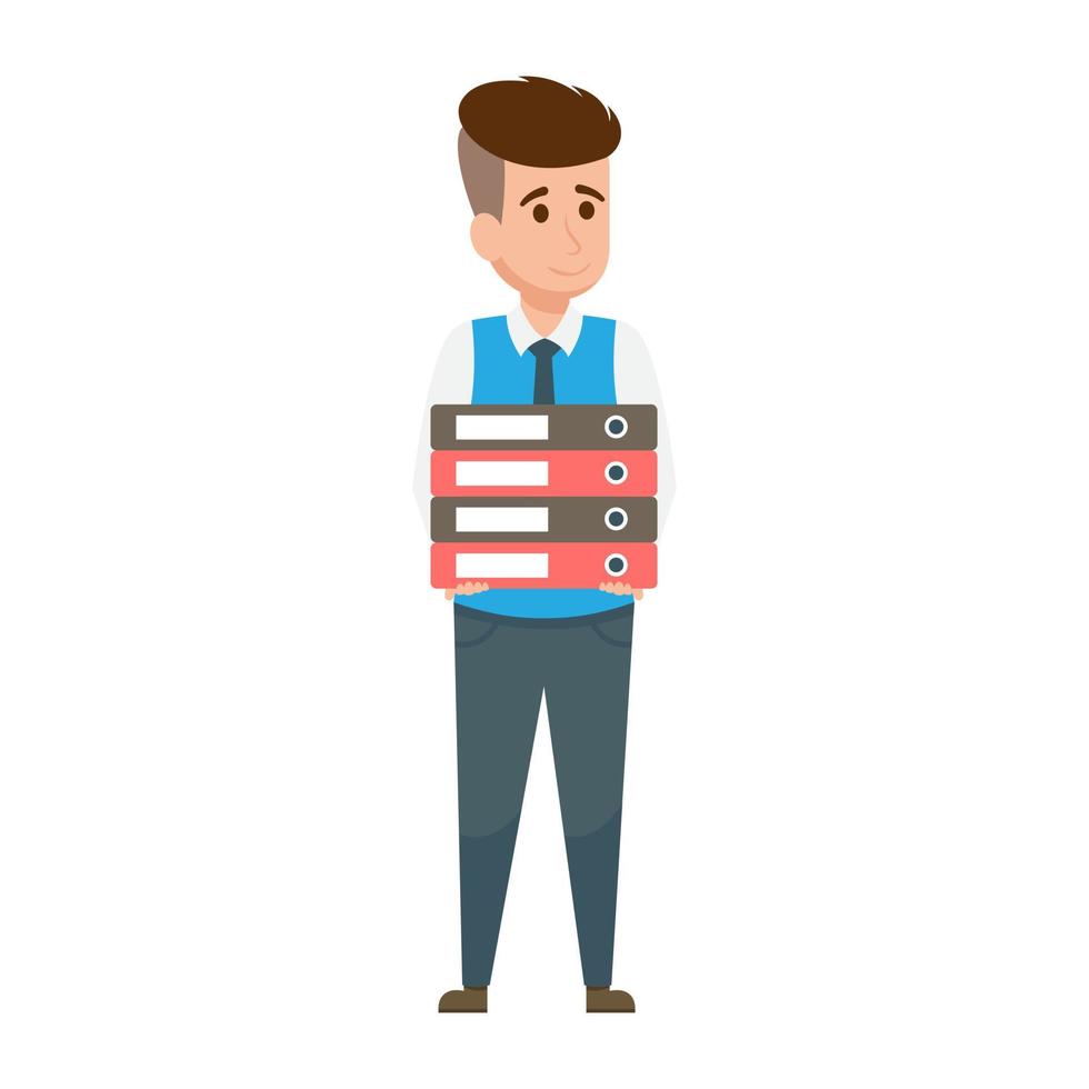 Employee Holding Folders 4711069 Vector Art at Vecteezy