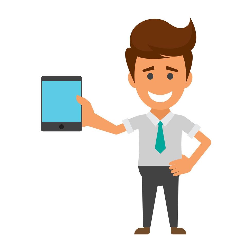 Businessman With Mobile vector