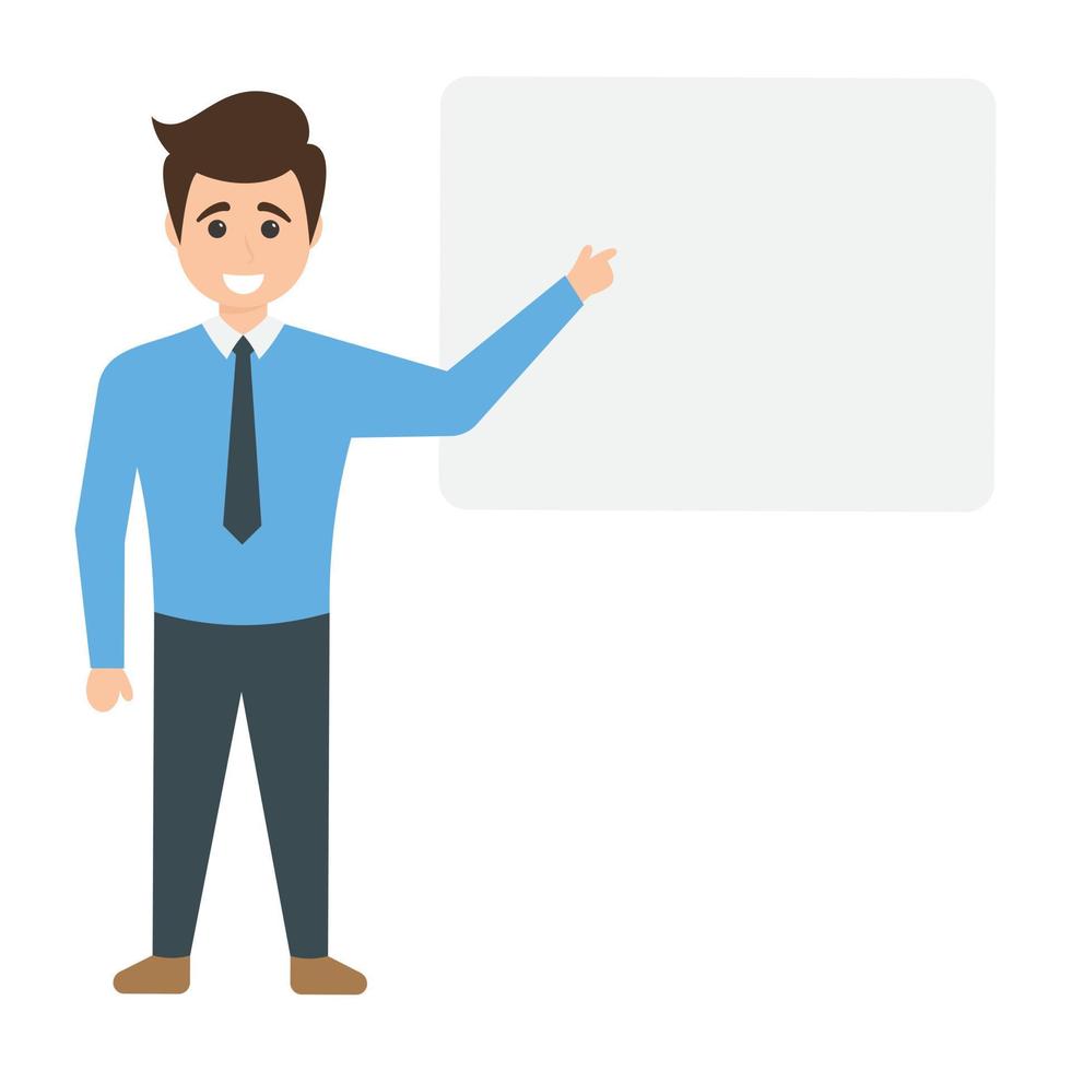 Businessman With Whiteboard vector