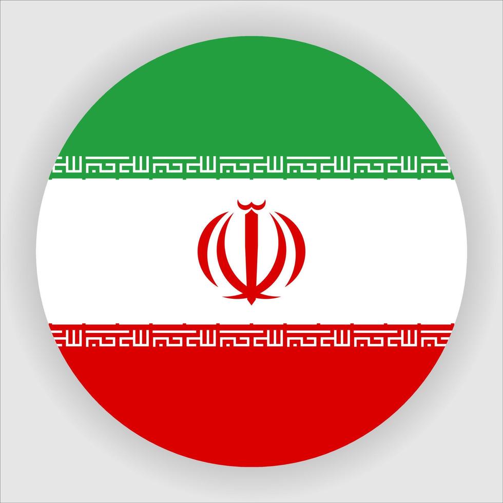 Iran Flat Rounded National Flag Icon Vector