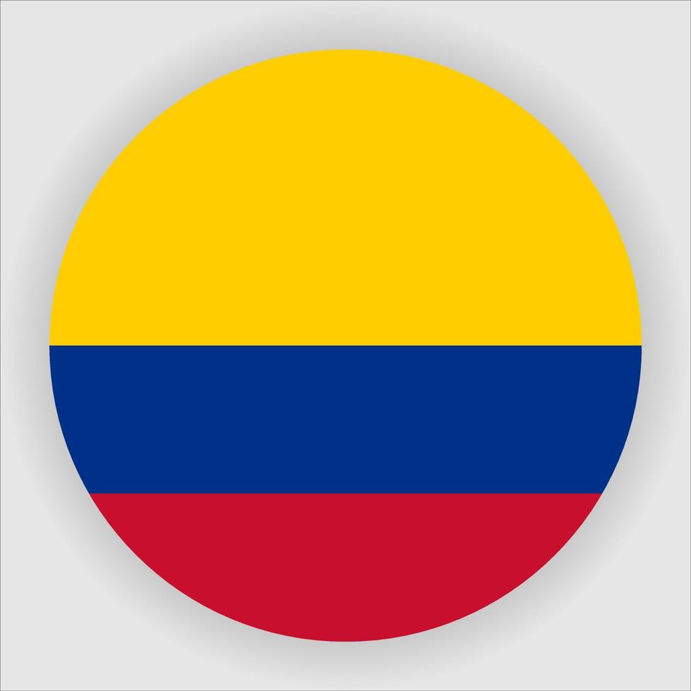 Colombia Flat Rounded National Flag Icon Vector