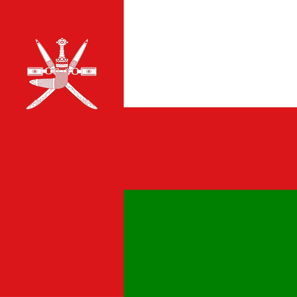 Oman Square National Flag vector