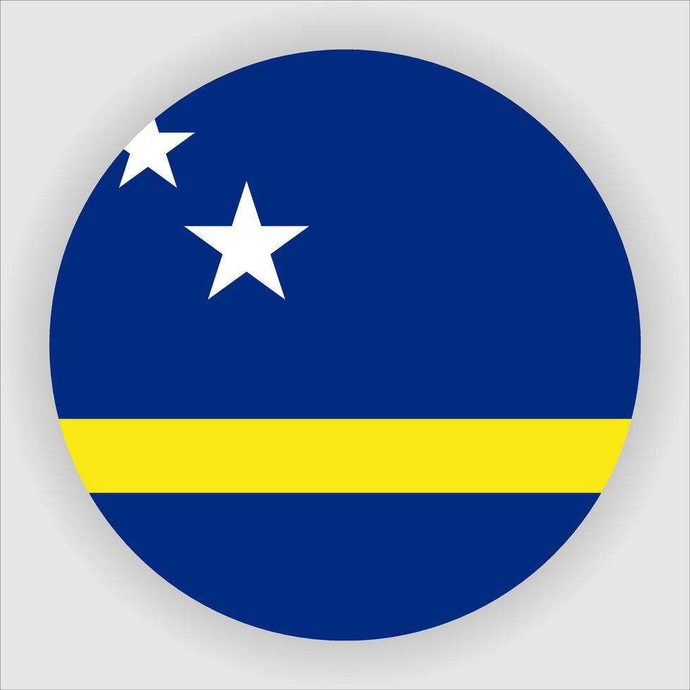 Curacao Flat Rounded National Flag Icon Vector