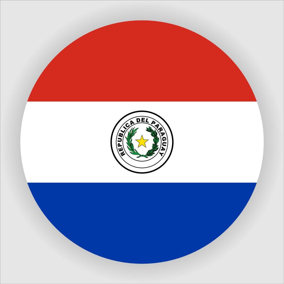 Paraguay Flat Rounded National Flag Icon Vector