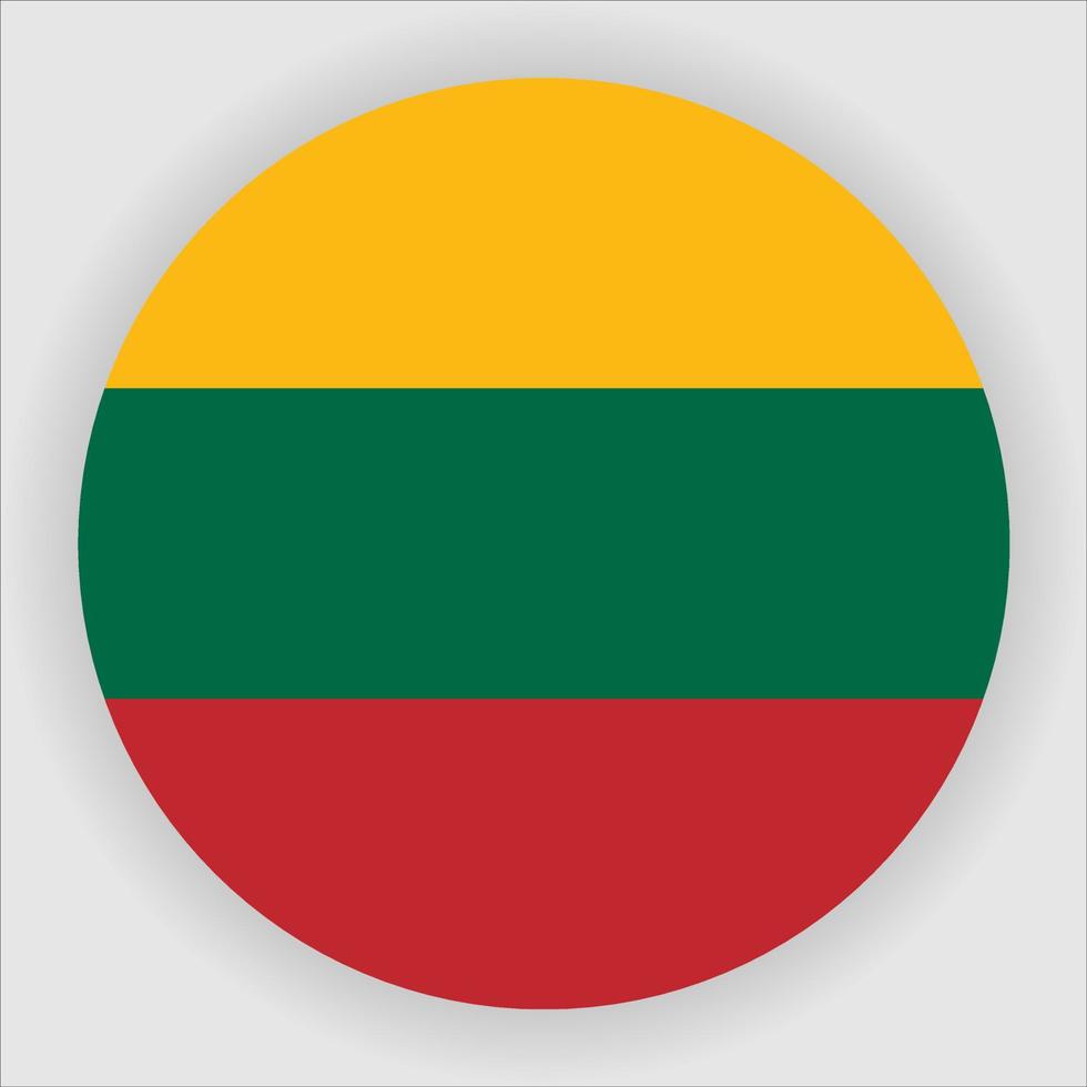 Lithuania Flat Rounded National Flag Icon Vector