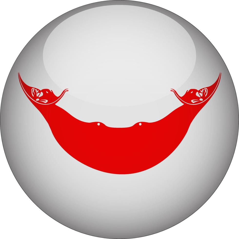 Easter Island 3D Rounded National Flag Button Icon Illustration vector