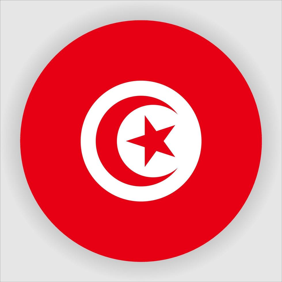 Tunisia Flat Rounded National Flag Icon Vector