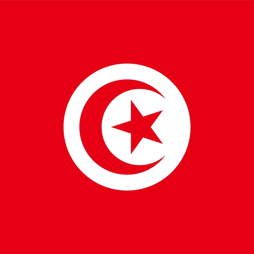 Tunisia Square National Flag vector