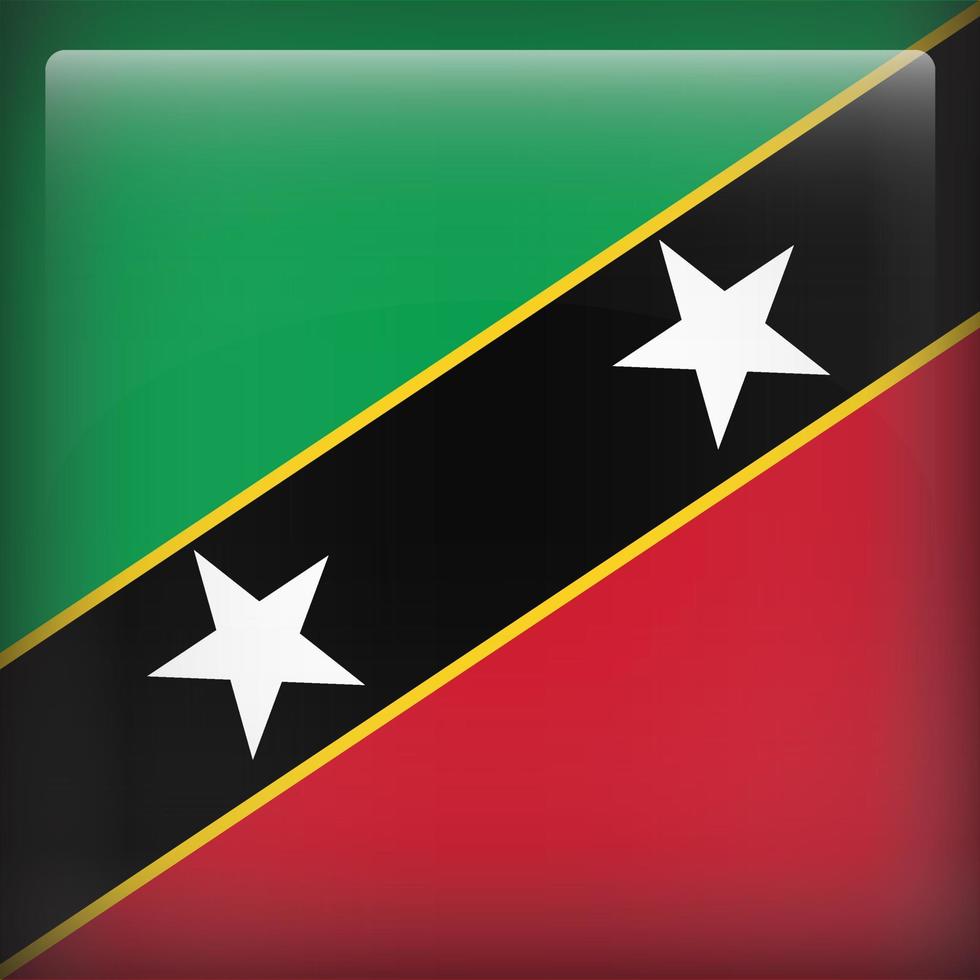 Saint Kitts and Nevis Square National Flag vector