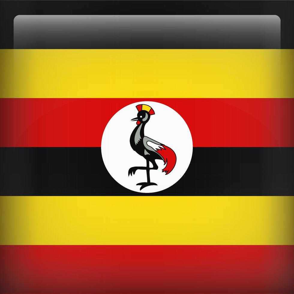 Uganda Square National Flag vector