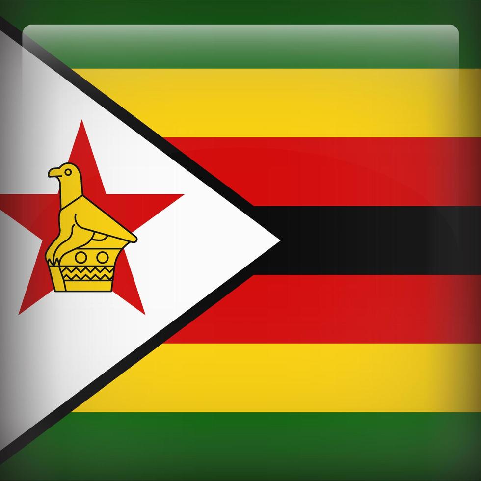 Zimbabwe Square National Flag vector